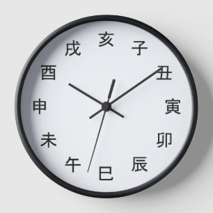 Horloge Chinese Zodiac Kanji Clock - 