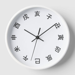 Horloge Chinese Zodiac Kanji (rotated) Clock - 