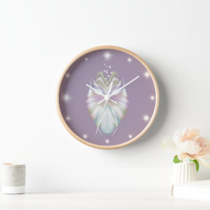 Horloge Chouette Oracle Pastel Purple