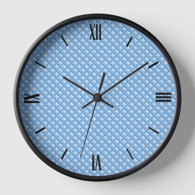 Horloge Ciel bleu, look émail, grille cloutée (Recto)