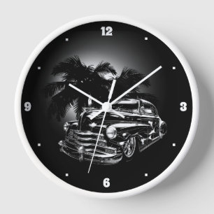 Horloge Cinquante ans noir bas Rider Palm Trees Graphisme