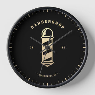 Horloge Ciseaux d'or Barbershop moderne minimaliste élégan