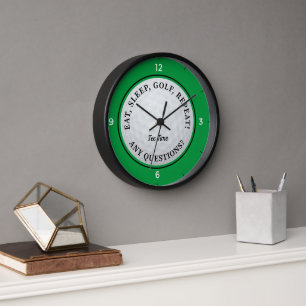 Horloge Citation de sport de balle de golf Golfeur Vert He