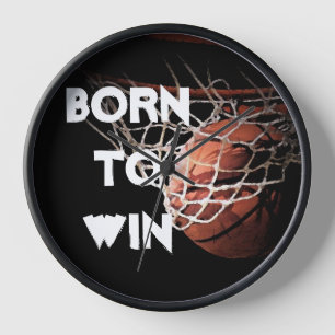 Horloge Citation motivationnelle disant Basketball né pour