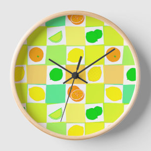 Horloge Citron, Limite Oranges avec tranches Motif Cuisine