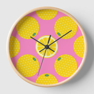 Horloge Citrons Citrons Fun Round