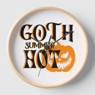 Horloge Citrouille Souriant Été-Goth-Horreur Chaud