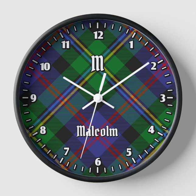 Horloge Clan Malcolm Tartan (Recto)