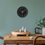 Horloge Classic School Black Wall<br><div class="desc">Classic looking clock,  adjust the colors of the lines and background,  as well as the font.</div>