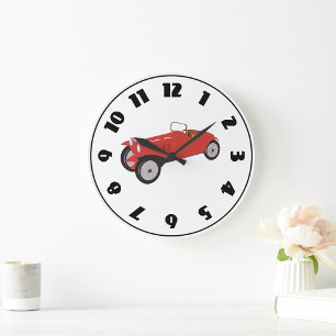 Horloge classique de voiture rouge