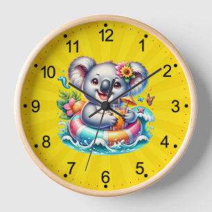 Horloge Cliparts de sublimation de koala d'été-97702