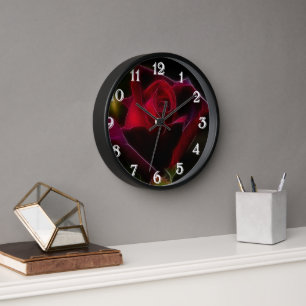 Horloge Clock Red Rose
