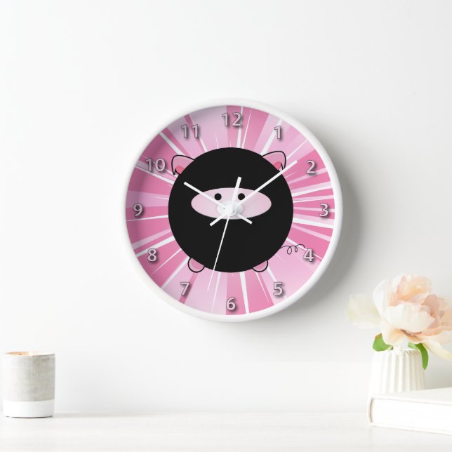 Horloge Cochon de Ninja rose (Maison)