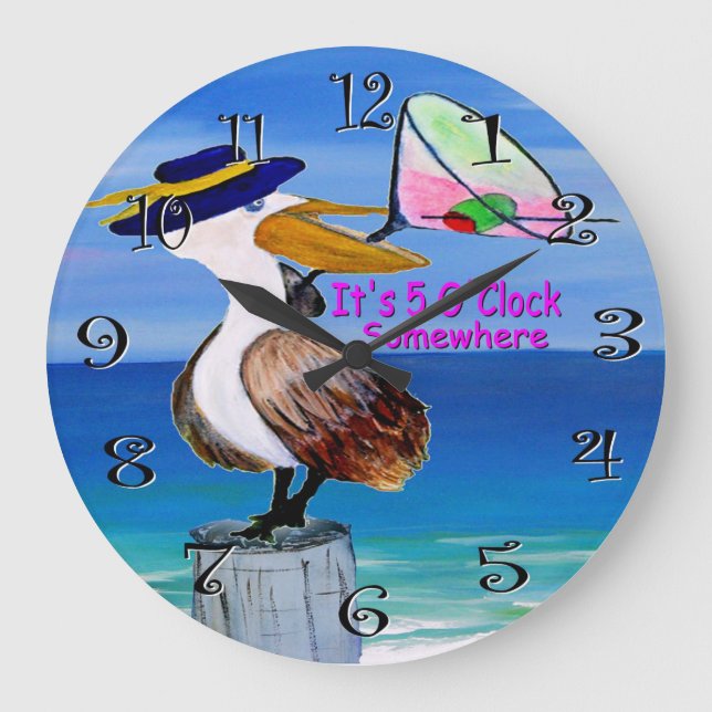 horloge cocktail pélican (Recto)