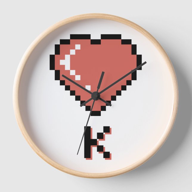 Horloge Coeur King contour noir (Recto)