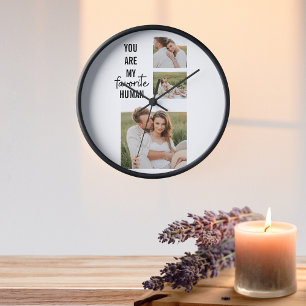 Horloge Collage moderne Couple Photo & Romantic Love Citat