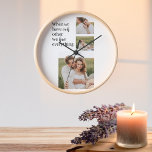 Horloge Collage moderne Photo Romantique Couple Citation C<br><div class="desc">Collage moderne Photo Romantique Couple Citation Cadeau</div>