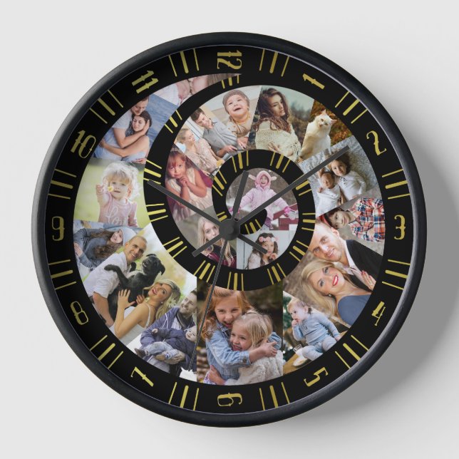 Horloge Collage Photo Famille Personnalisée Nautilus Spira (Recto)