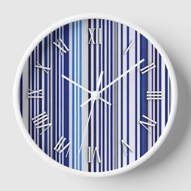 Horloge Collection branchée Summer Navy Blue Boat Stripes (Recto)