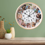 Horloge Collection de photos personnalisée moderne 12<br><div class="desc">Téléchargez 12 photos,  et vous avez vous-même un cadeau photo collage personnalisé que la famille aimera!</div>