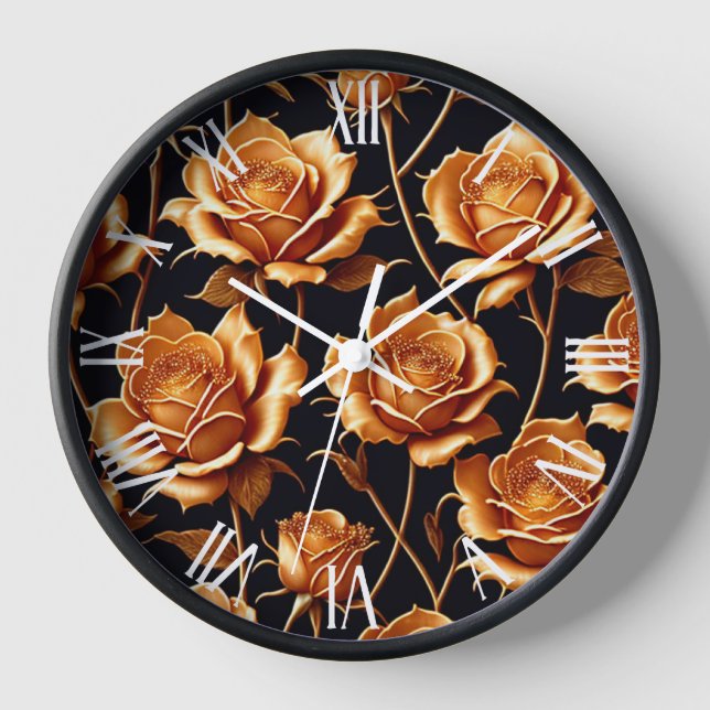 Horloge Collection de Roses de luxe branché Boho Gold (Recto)