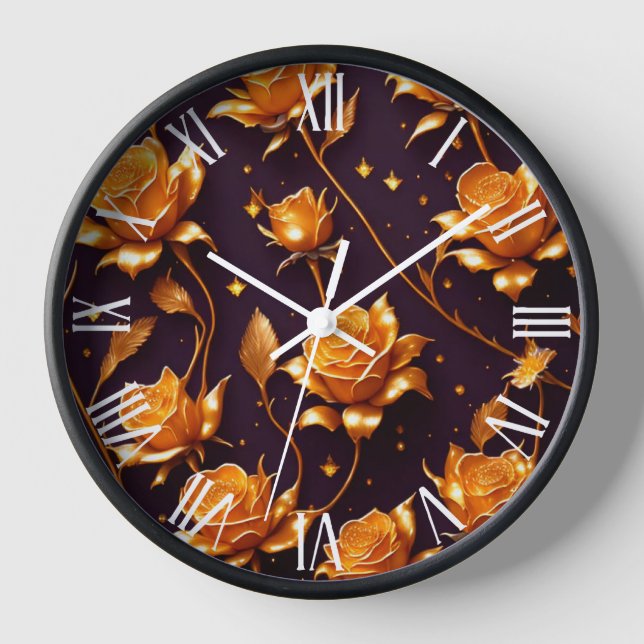 Horloge Collection de Roses de luxe Gold Boho tendance (Recto)