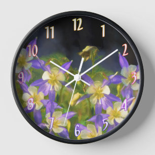 Horloge Colorado Blue Columbine Peinture - Art original