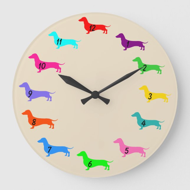 Horloge colorée Dachshund (Recto)