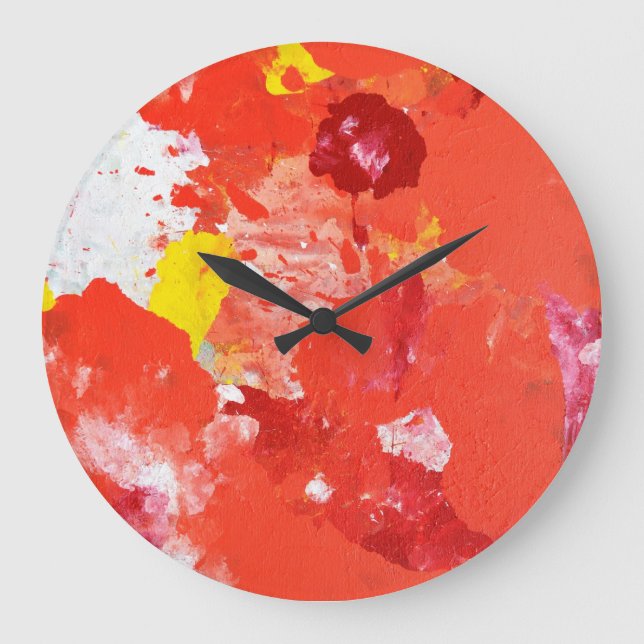 Horloge colorée d'art Abstrait 'Impress Me' (Recto)