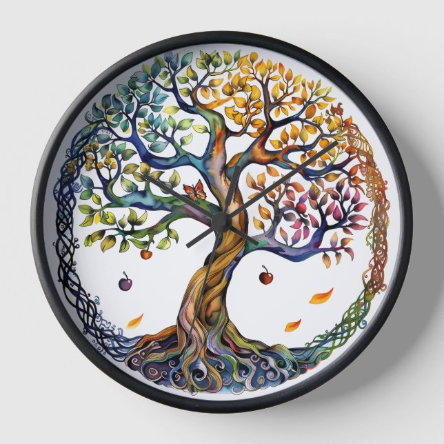 Horloge Colorful Tree of Life Illustration (Recto)