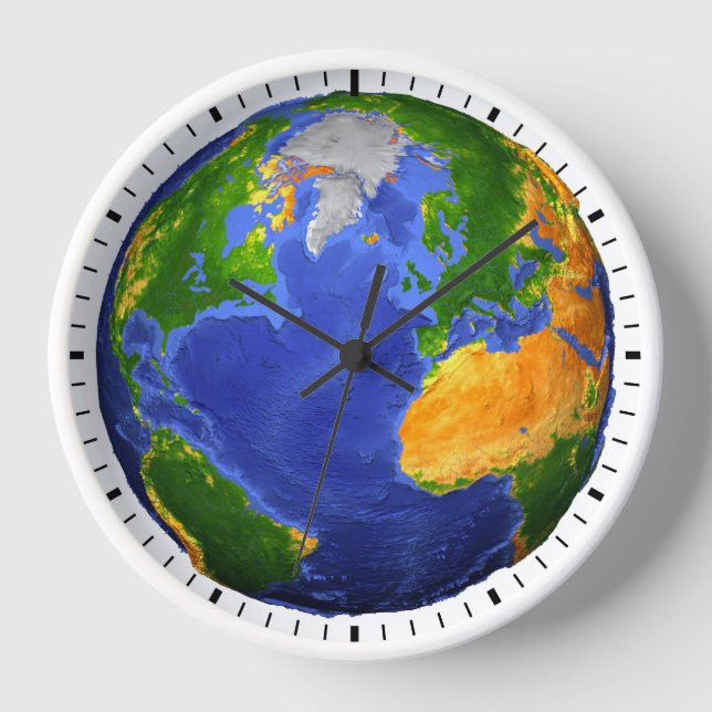Horloge Complétez La Terre Avec Des Données Topographiques (Recto)