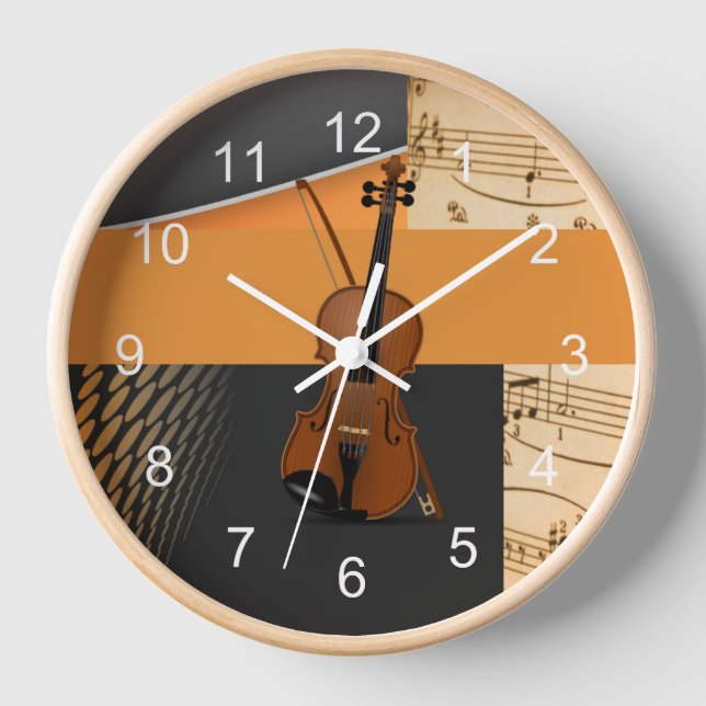 Horloge Conception Abstraite de violon (Recto)