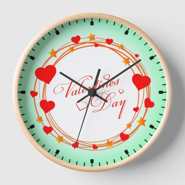 Horloge Conception de cercle de la Saint-Valentin-25695 (Recto)