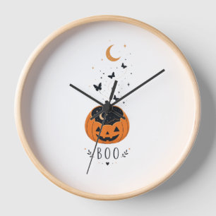 Horloge Conception de citrouille de la saison effrayante H