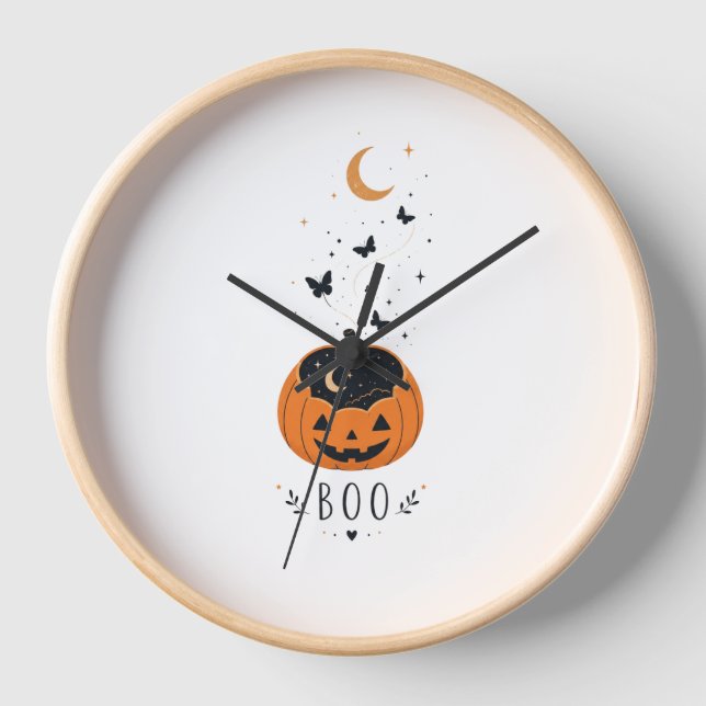 Horloge Conception de citrouille de la saison effrayante H (Recto)