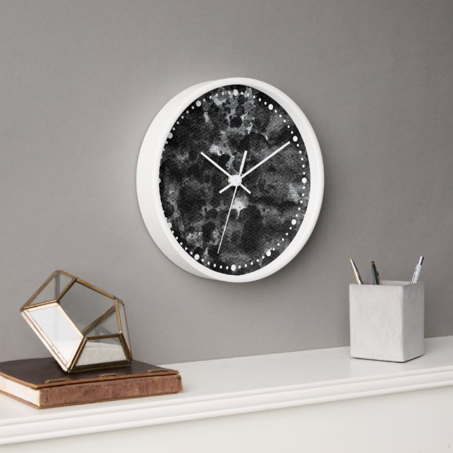 Horloge Conception de marbre noir abstrait Dark Grunge (Bureau)