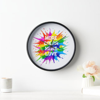 Horloge Conception de mois de fierté de giclée d'arc-en-ci