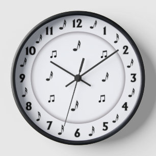 Horloge Conception de musique festive chiffres noirs