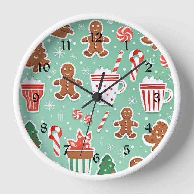 Horloge Conception de pain d'épices de Noël (Recto)