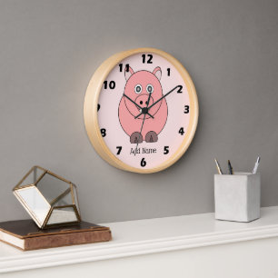 Horloge Conception de porc personnalisée