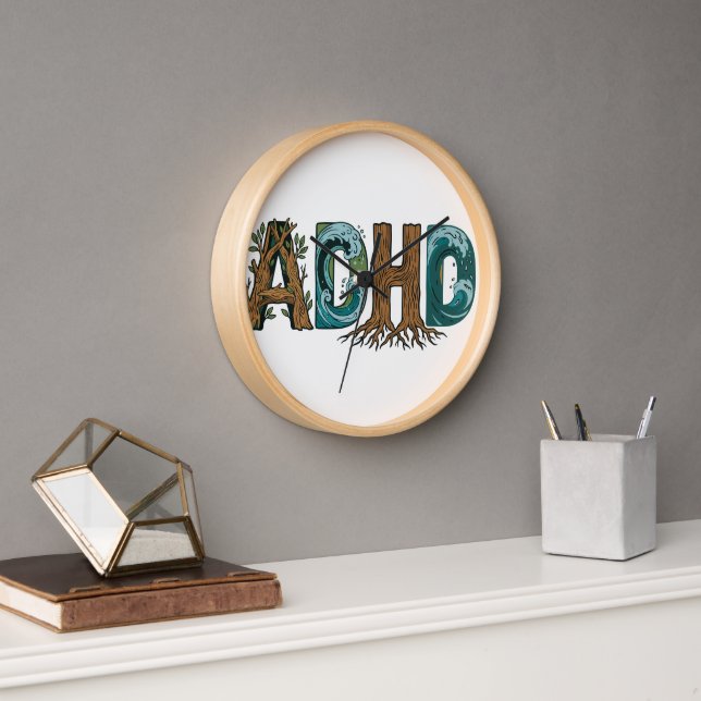 Horloge Conception de typographie Éléments de la nature TD (Bureau)