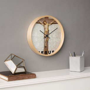 Horloge conception d'horloge en croix de jésus