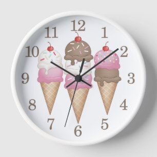Horloge cônes de crème glacée