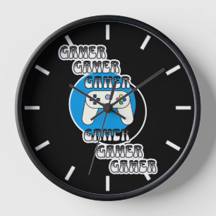 Horloge Contrôleur de jeu vidéo bleu et noir   Contrôleur 
