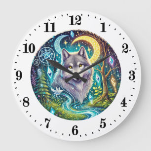 Horloge cool amoureux des animaux loup