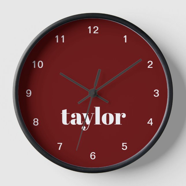 Horloge Cool Rouge moderne minimaliste tendance personnali (Recto)