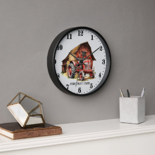 Horloge Cool tracteur de ferme ajouter un message