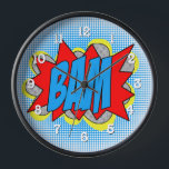 Horloge Cool Vintage de bande dessinée Pop Art Style BAM!<br><div class="desc">Ajoutez un éclat de flair rétro à votre espace avec cette horloge murale Cool Vintage de BD Livre Pop Art Style BAM!. Doté d'un design dynamique et d'inspiration comique, cette horloge est idéale pour les créateurs de tendances et les amateurs d'art. Ses couleurs audacieuses et son motif fantaisiste en font...</div>