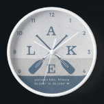 Horloge Coordonnées personnalisées Modern Lake House<br><div class="desc">Ajoutez une touche de personnalité à votre maison de lac ! 🏞️ Customisez notre Lake House Coordonnées horloge avec vos détails. L'accent parfait pour votre retraite au bord du lac. 🌊 #LakeLife</div>