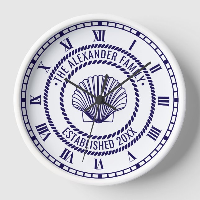 Horloge Coquille de Saint-Jacques #3 Nom de famille Date d (Recto)